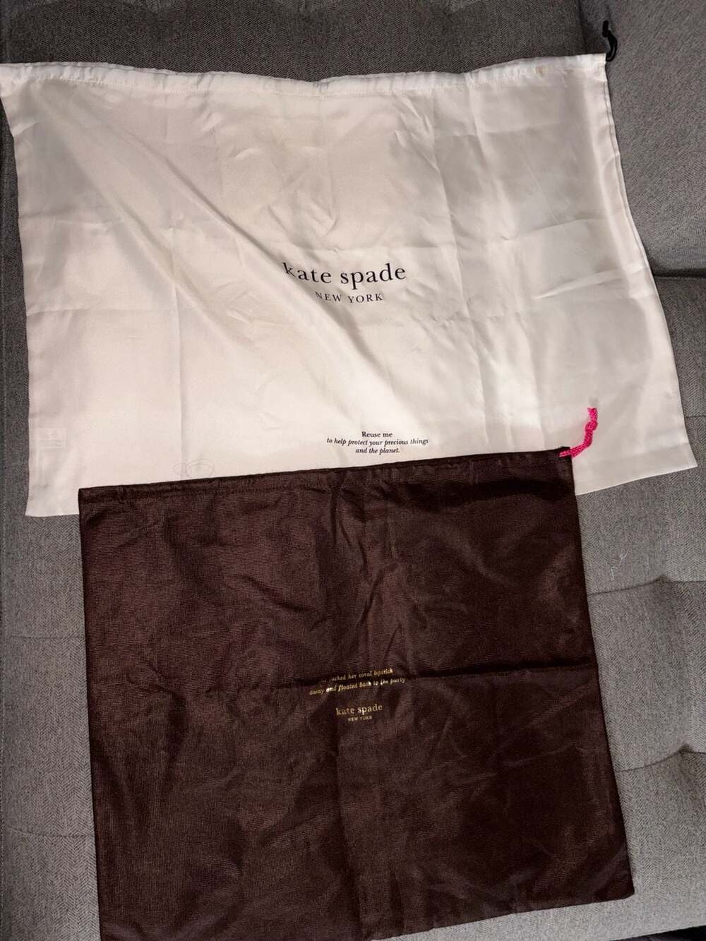 Set of 2 Authentic Kate Spade New York Dust Bags